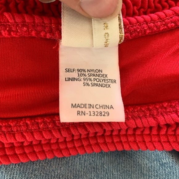 Love Wave Red Ribbed Bikini Top. Size: Small. Excellent condition - Picture 5 of 6